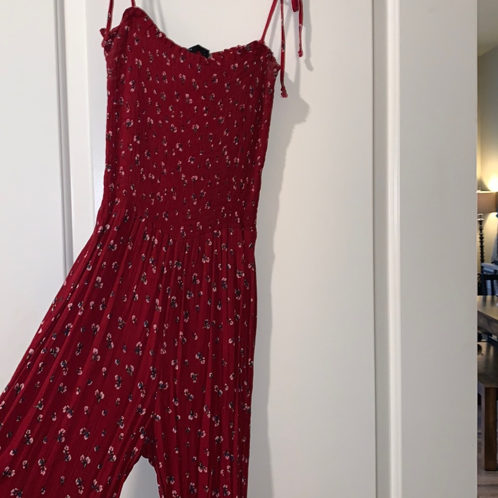 Storia Red Floral Jumpsuit